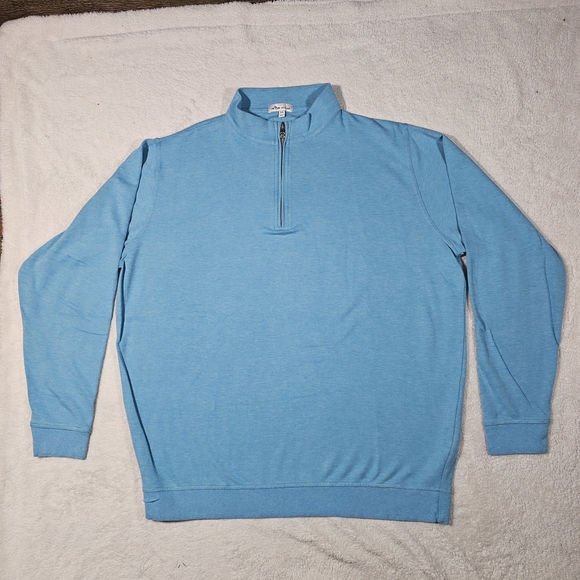 Men's Light Blue Quarter-Zip Sweater - Picture 5 of 15